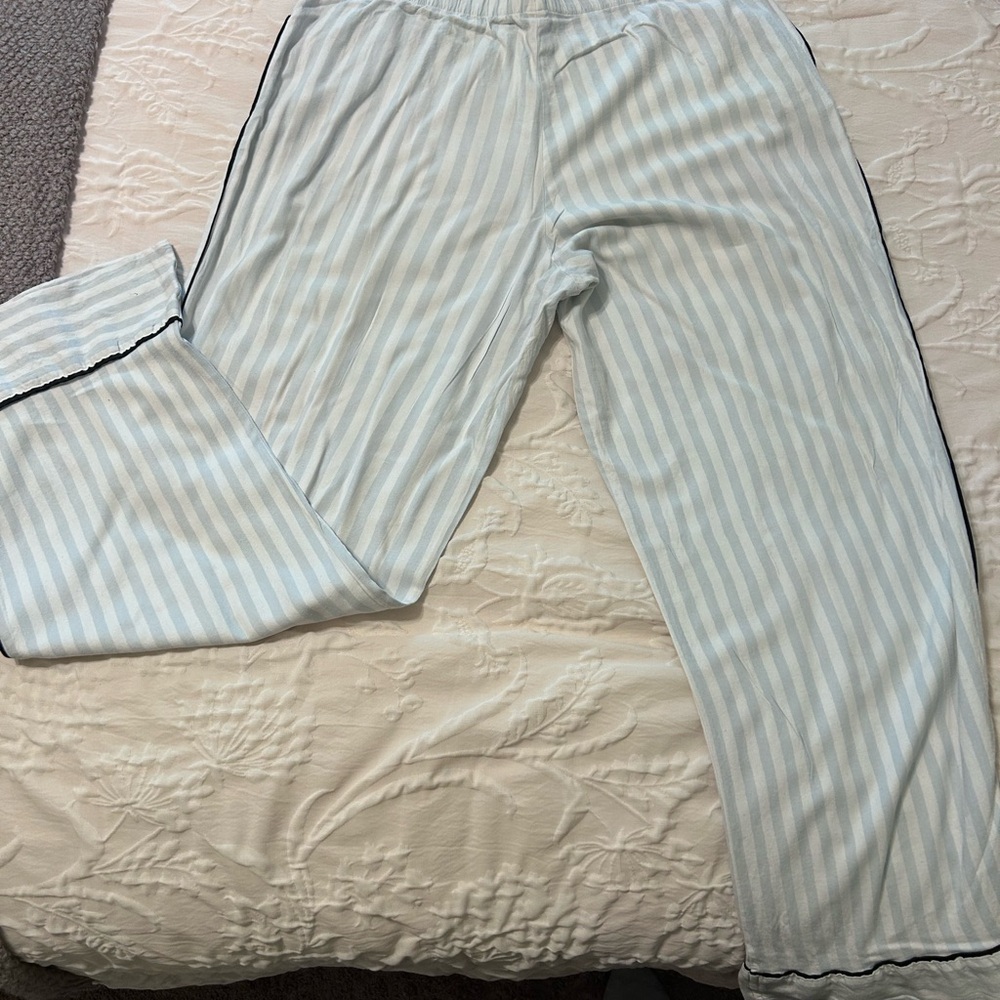 Victoria's Secret Light Blue Striped Pajama Pants